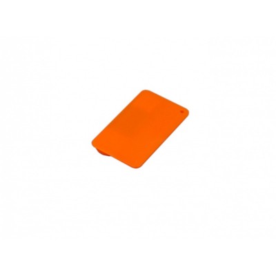 Купить USB-флешка на 32 Гб в виде пластиковой карточки, оранжевый с нанесением