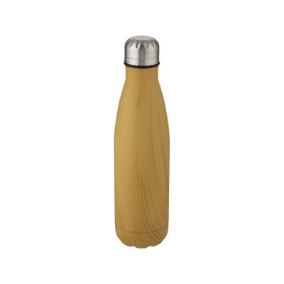 Купить Cove бутылка из нержавеющей стали объемом 500 мл с вакуумной изоляцией и деревянным принтом, heather natural с нанесением логотипа