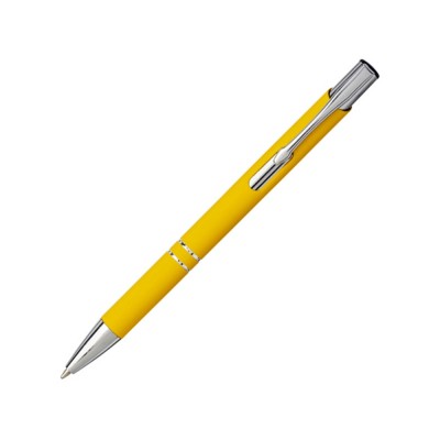 Купить Шариковая кнопочная ручка Moneta с матовым антискользящим покрытием, желтый с нанесением