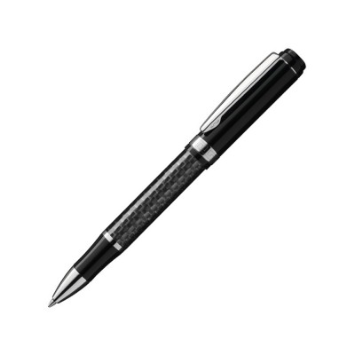 Купить Металлическая шариковая ручка из карбонового волокна Carbon, черный с нанесением логотипа