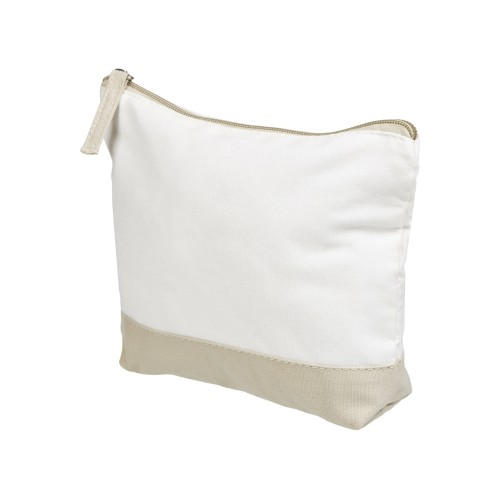 Купить Косметичка хлопковая Cotton, белый/бежевый с нанесением логотипа