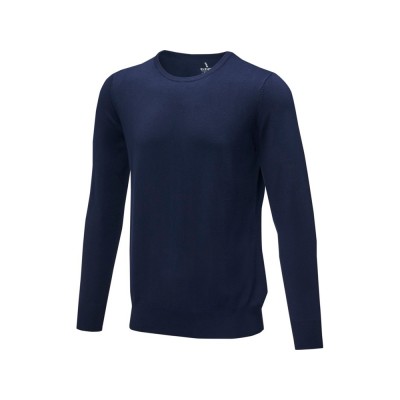 Купить Мужской пуловер Merrit с круглым вырезом, темно-синий с нанесением логотипа