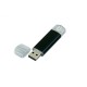 Купить USB-флешка на 64 ГБ.c дополнительным разъемом Micro USB, черный с нанесением логотипа