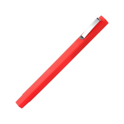 Купить Ручка шариковая пластиковая Quadro Soft, квадратный корпус с покрытием софт-тач, красный с нанесением