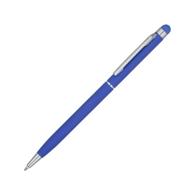 Купить Ручка-стилус шариковая Jucy Soft с покрытием soft touch, синий с нанесением