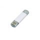 Купить USB-флешка на 64 ГБ.c дополнительным разъемом Micro USB, белый с нанесением логотипа