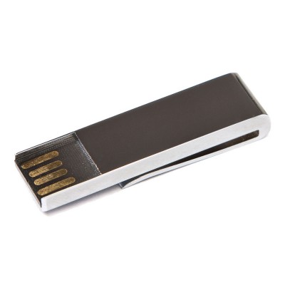 Купить USB-флешка на 8 Гб в виде зажима для купюр, серебро с нанесением логотипа