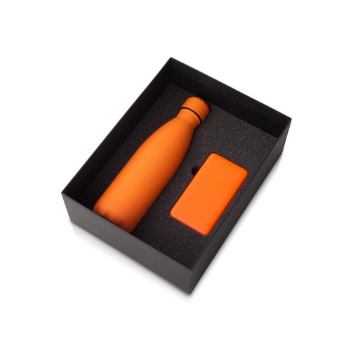 Купить Подарочный набор с термобутылкой и повербанком С1, 5000 mAh, оранжевый с нанесением логотипа
