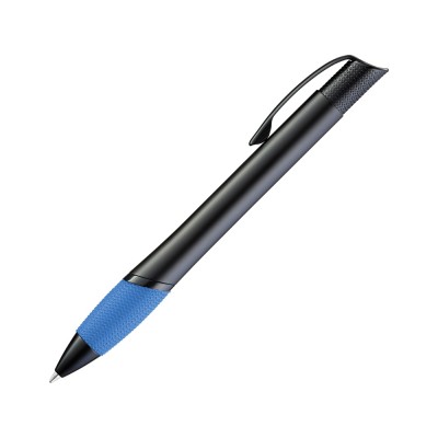 Купить Ручка шариковая металлическая OPERA M, голубой/черный с нанесением логотипа