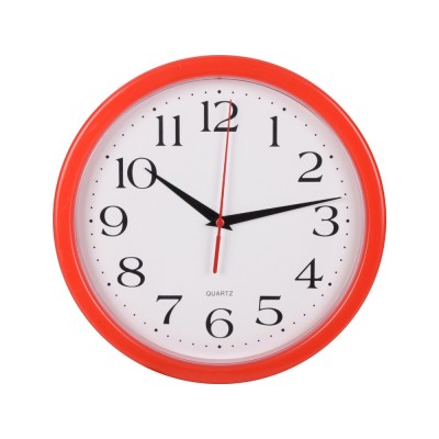 Купить Часы настенные Attendee, красный с нанесением логотипа