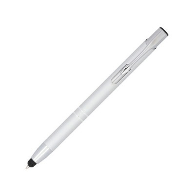 Купить Шариковая кнопочная ручка-стилус Moneta из анодированного алюминия, серебристый с нанесением