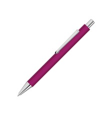 Ручка шариковая металлическая Pyra soft-touch с зеркальной гравировкой, розовый