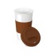 Купить Кружка с силиконовой крышкой и манжетой Нью-Йорк 300мл, коричневый с нанесением логотипа