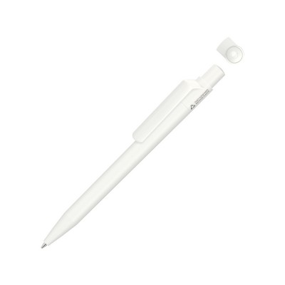 Купить Ручка шариковая из переработанного пластика с матовым покрытием ON TOP RECY, белый с нанесением логотипа