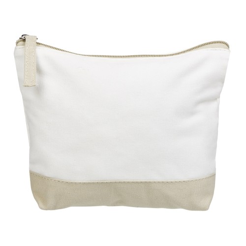 Купить Косметичка хлопковая Cotton, белый/бежевый с нанесением логотипа