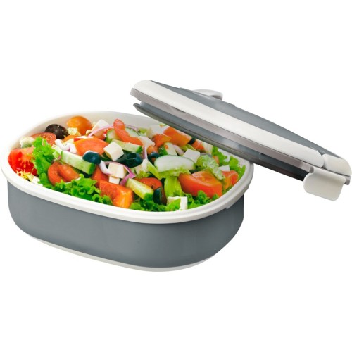 Купить Ланч-бокс Spiga 750 мл для микроволновой печи, серый/белый (Р) с нанесением логотипа