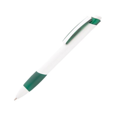 Купить Ручка шариковая Соната, белый/зеленый с нанесением логотипа