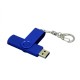 Купить Флешка с поворотным механизмом, c дополнительным разъемом Micro USB, 32 Гб, синий с нанесением логотипа