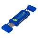 Купить Mulan Двойной USB 2.0-хаб, синий с нанесением логотипа