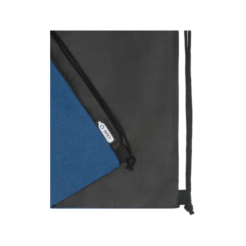 Купить Рюкзак со шнурком Ross из переработанного ПЭТ, heather navy с нанесением логотипа