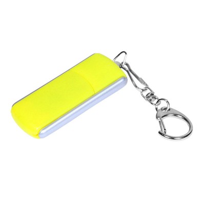 Купить Флешка промо прямоугольной формы, выдвижной механизм, 8 Гб, желтый с нанесением логотипа