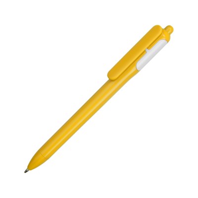 Купить Ручка шариковая цветная, желтый/белый с нанесением