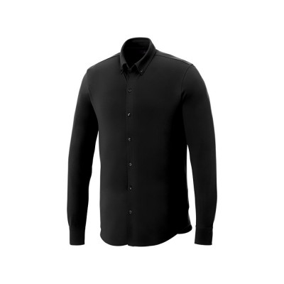 Купить Мужская рубашка Bigelow из пике с длинным рукавом, черный с нанесением логотипа