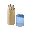 Купить Набор карандашей 12 единиц, натуральный/голубой с нанесением логотипа