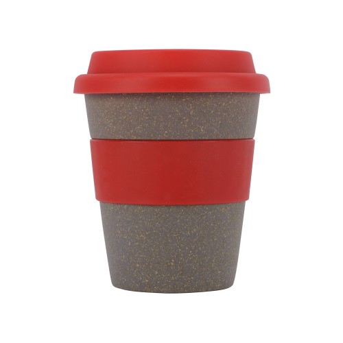 Купить Стакан с силиконовой крышкой Cafe, красный с нанесением логотипа