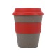 Купить Стакан с силиконовой крышкой Cafe, красный с нанесением логотипа