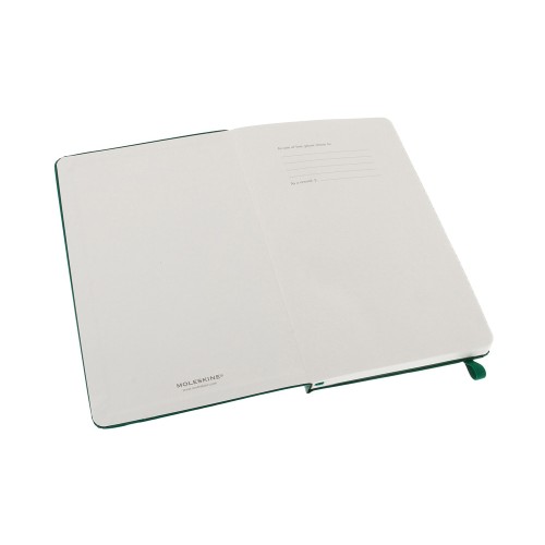 Купить Записная книжка Moleskine Classic (в линейку) в твердой обложке, Large (13х21см), зеленый с нанесением логотипа