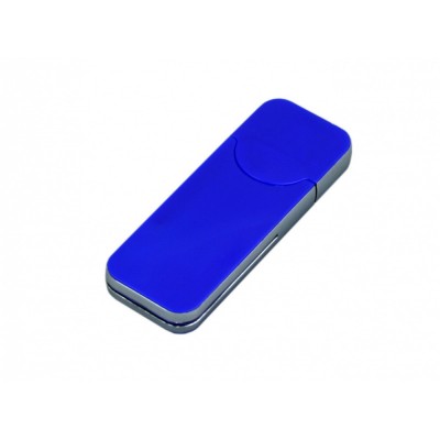 Купить USB-флешка на 128 Гб в стиле I-phone, прямоугольнй формы, синий с нанесением логотипа