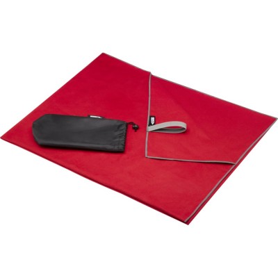 Купить Pieter GRS сверхлегкое быстросохнущее полотенце 100x180 см - Красный с нанесением логотипа