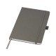 Купить Блокнот Honua форматом A5 из переработанной бумаги с обложкой из переработанного ПЭТ, сумеречный серый с нанесением логотипа