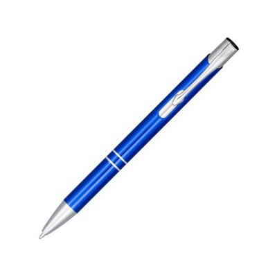 Купить Кнопочная шариковая ручка Moneta из анодированного алюминия, синие чернила, синий с нанесением