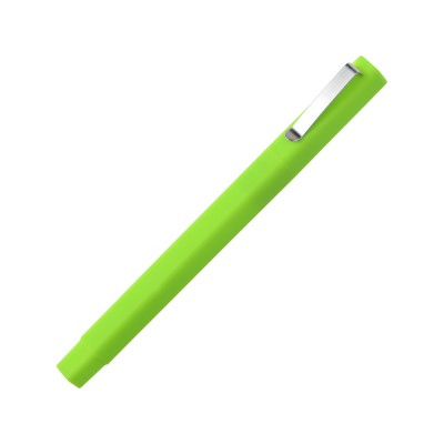 Купить Ручка шариковая пластиковая Quadro Soft, квадратный корпус с покрытием софт-тач, зеленое яблоко с нанесением логотипа