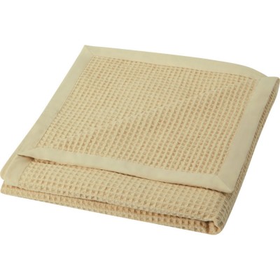 Купить Вафельное одеяло Abele 150 x 140 см из хлопка, бежевый с нанесением логотипа