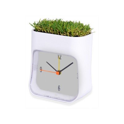 Купить Часы настольные Grass, белый/зеленый с нанесением