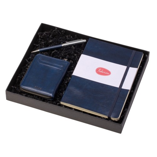Купить Подарочный набор Fabrizio Small, темно-синий с нанесением логотипа