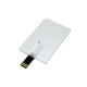 Купить USB-флешка на 32 Гб в виде металлической карты, с раскладным чипом, серебро с нанесением логотипа