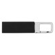 Купить Флеш-карта USB 2.0 16 Gb с карабином Hook, черный/серебристый с нанесением логотипа