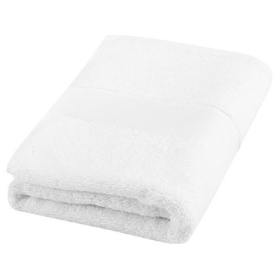 Купить Хлопковое полотенце для ванной Charlotte 50x100 см с плотностью 450 г/м2, белый с нанесением логотипа