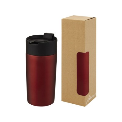 Купить Jetta медный термостакан объемом 330 мл с вакуумной изоляцией, красный с нанесением логотипа