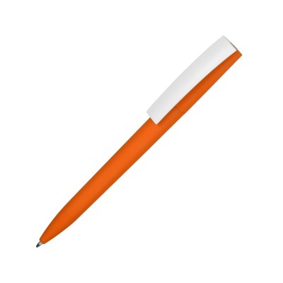 Купить Ручка пластиковая soft-touch шариковая Zorro, оранжевый/белый с нанесением