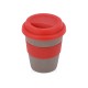 Купить Стакан с силиконовой крышкой Cafe, красный с нанесением логотипа
