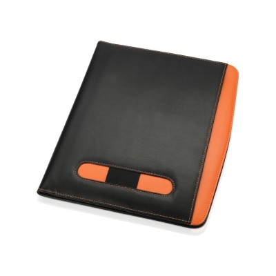 Купить Папка для документов Guidon, черный/оранжевый с нанесением логотипа