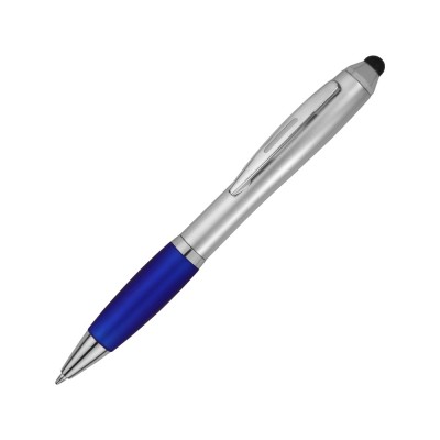 Купить Ручка-стилус шариковая Nash, серебристый/синий с нанесением