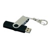 Купить Флешка с  поворотным механизмом, c дополнительным разъемом Micro USB, 32 Гб, черный с нанесением логотипа