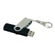 Купить Флешка с  поворотным механизмом, c дополнительным разъемом Micro USB, 32 Гб, черный с нанесением логотипа