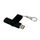 Купить Флешка с поворотным механизмом, c дополнительным разъемом Micro USB, 16 Гб, черный с нанесением логотипа